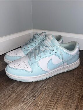 NIKE - Light Blue and White Low Dunk Sneakers - Size 9 Men